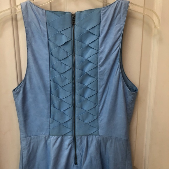 Leather dress, baby blue lux soft back detail Sz S - Picture 4 of 8